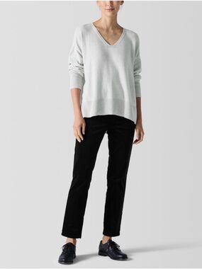 Eileen Fisher Black Organic Cotton Velveteen stretch pants